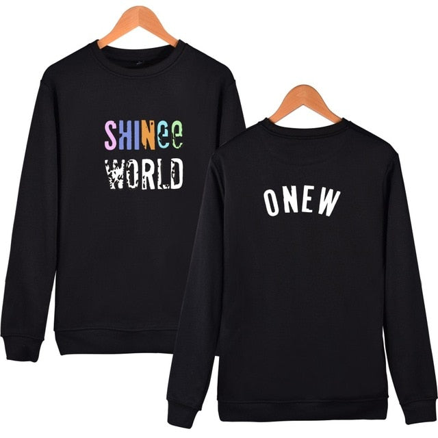 KPOP shinee Hoodies Pullover Sweatshirt For Young shinee Fans Support Clothing shinee Menber Name Print Clothes