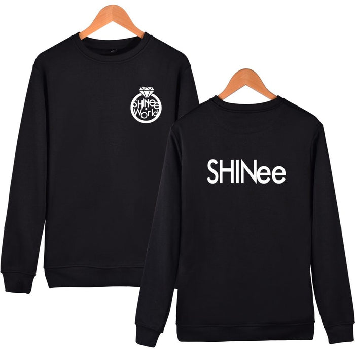 KPOP shinee Hoodies Pullover Sweatshirt For Young shinee Fans Support Clothing shinee Menber Name Print Clothes