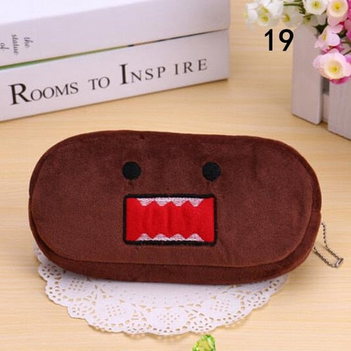 Kawaii Cartoon Pencil Case Plush Cute Handle Pencilcase School Supplies Pencil Bag for Boy Girl Stationery Pouch