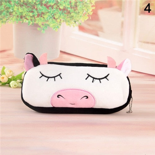 Kawaii Cartoon Pencil Case Plush Cute Handle Pencilcase School Supplies Pencil Bag for Boy Girl Stationery Pouch