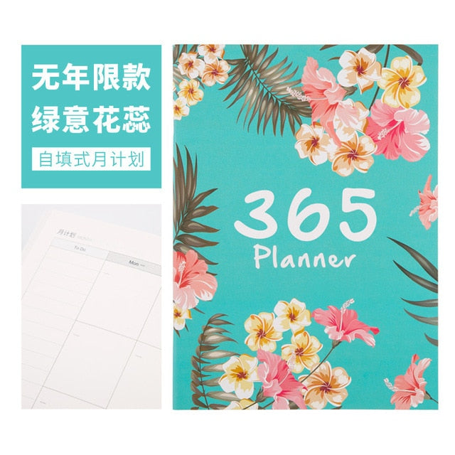 2021 A4 Monthly Plan Notebook Organizer 365 Days Journals DIY Planner Weekly Notepad Kpop Stationery Gift