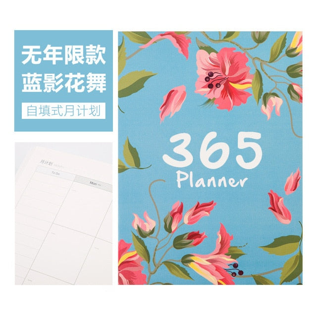 2021 A4 Monthly Plan Notebook Organizer 365 Days Journals DIY Planner Weekly Notepad Kpop Stationery Gift