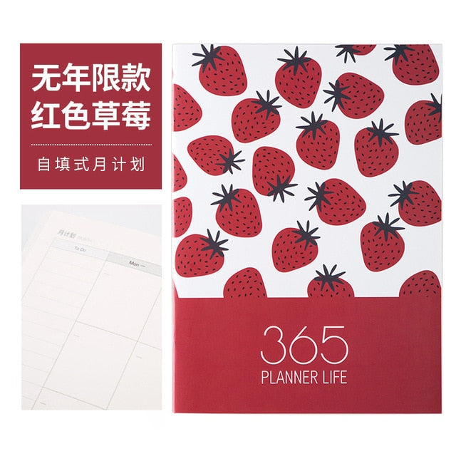 2021 A4 Monthly Plan Notebook Organizer 365 Days Journals DIY Planner Weekly Notepad Kpop Stationery Gift