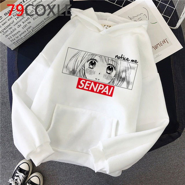 Kawaii Japanese Anime Hoodies Tearful Girl Graphic Hoodie Funny Sad Girl Streetwear Winter  Unisex Sweatshirt Female