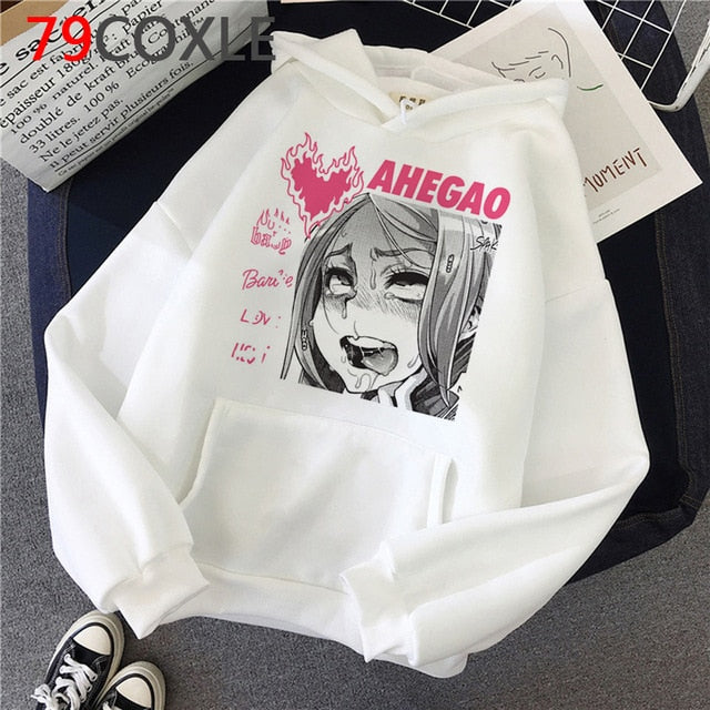 Kawaii Japanese Anime Hoodies Tearful Girl Graphic Hoodie Funny Sad Girl Streetwear Winter  Unisex Sweatshirt Female
