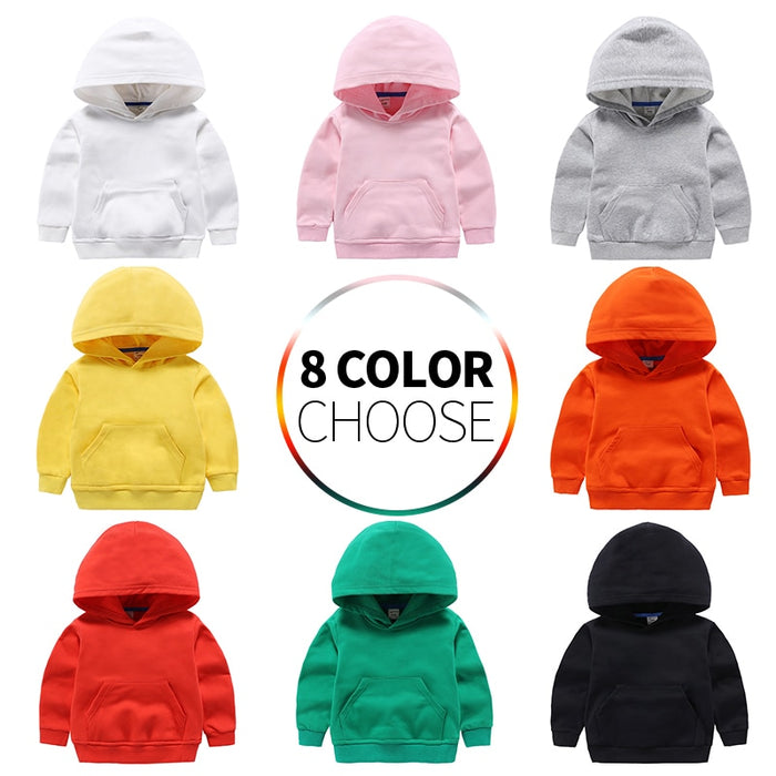 Kids Girls Boys Outerwear White Red Yellow Black Grey Hooded Children Toddler Sweatshirt Kids  Tops for 2-8 Years - Kpopshop