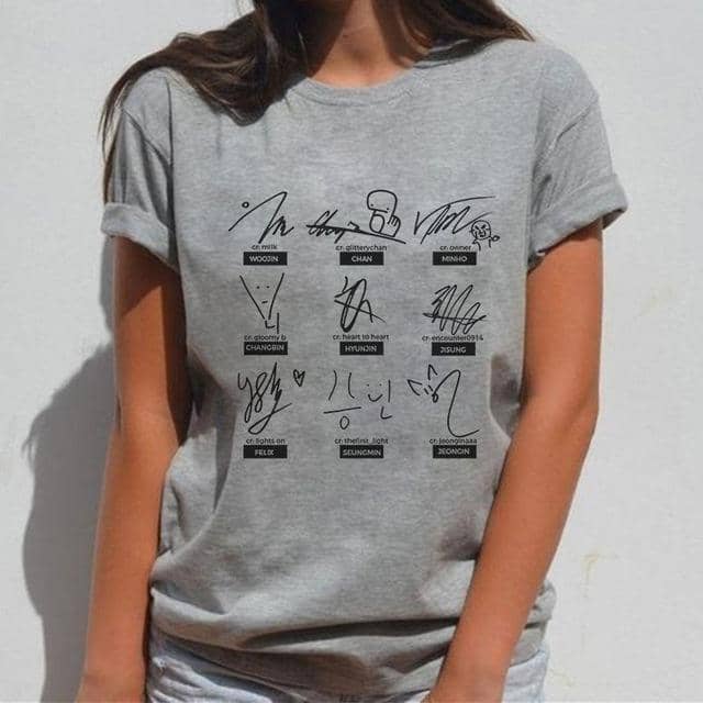Kpop Newest Korean Clothes Short Sleeve T Shirt Women Aesthetic Straykids Letter Printing Fashion Plus Size Women Stray Kids Tee Shirt Femme that you'll fall in love with. At an affordable price at KPOPSHOP, We sell a variety of Korean Clothes Short Sleeve T Shirt Women Aesthetic Straykids Letter Printing Fashion Plus Size Women Stray Kids Tee Shirt Femme with Free Shipping.
