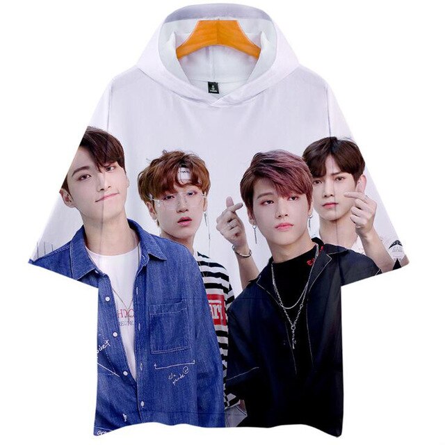 Korean KPOP ATEEZ Album 3D Hooded Women Men  Loose T-shirt Tops - Kpopshop