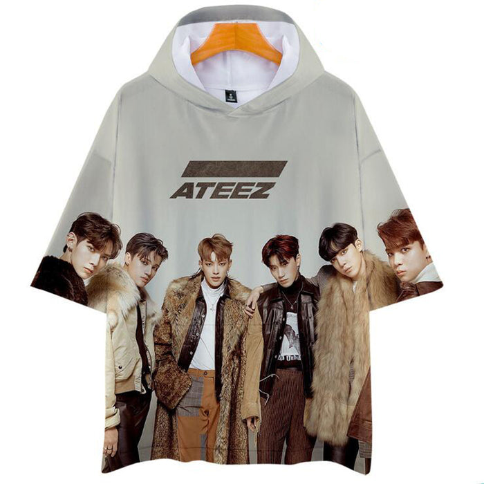 Korean KPOP ATEEZ Album 3D Hooded Women Men  Loose T-shirt Tops - Kpopshop