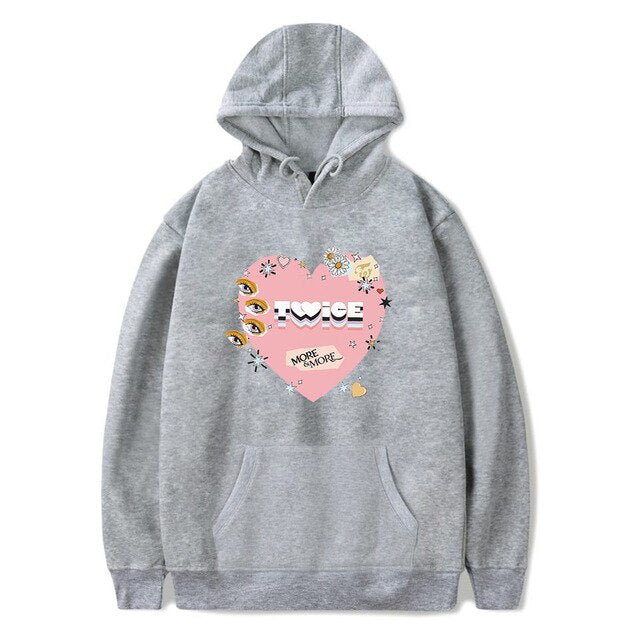 Kpop Twice LOVE Heart MORE & MORE Man Hoodie Oversized Hoodie
