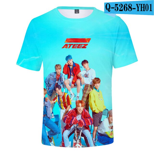 Korean Kpop ATEEZ 3D Women Women O-neck Funny Hipster Graphic Tees K-POP - Kpopshop