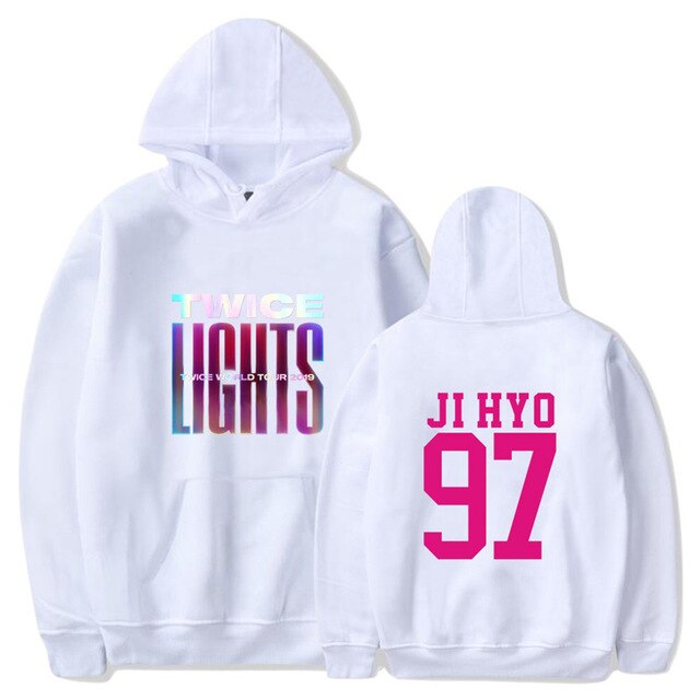 Korean Kpop TWICE World Tour TWICELIGHTS MOMO TZUYU NAYEON Print Hooded Sweatshirt