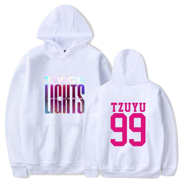 Korean Kpop TWICE World Tour TWICELIGHTS MOMO TZUYU NAYEON Print Hooded Sweatshirt