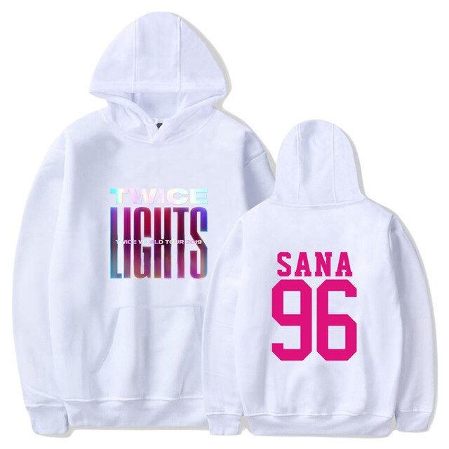 Korean Kpop TWICE World Tour TWICELIGHTS MOMO TZUYU NAYEON Print Hooded Sweatshirt