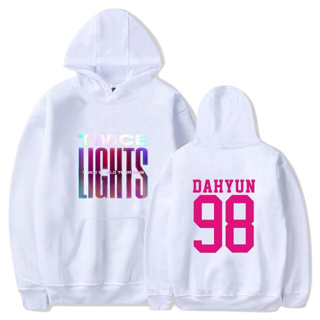 Korean Kpop TWICE World Tour TWICELIGHTS MOMO TZUYU NAYEON Print Hooded Sweatshirt