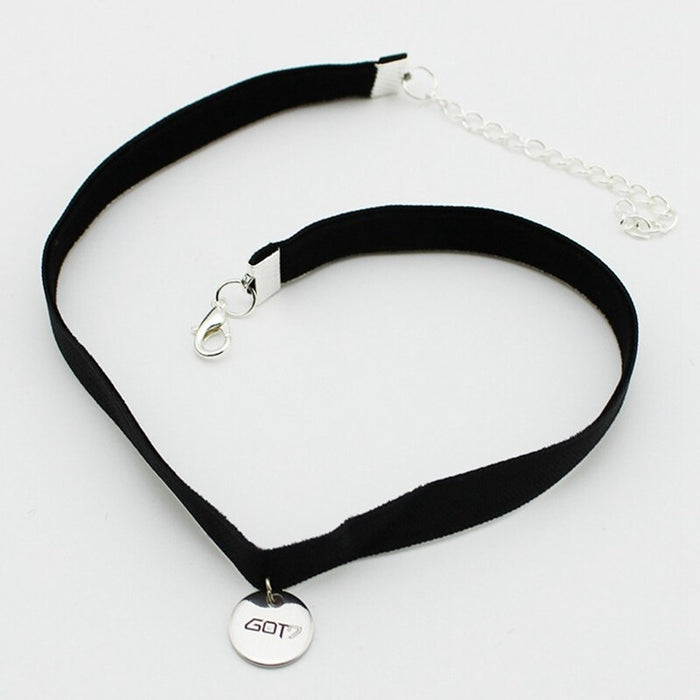 Korean POP Group GOT7 Logo Leather Titanium Steel Pendant Choker Necklace Women Men Jewelry Collares