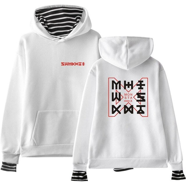 Kpop Monsta X Women Men Fake Two Piece Sweatshirt Female  Pullover  Sudadera - Kpopshop