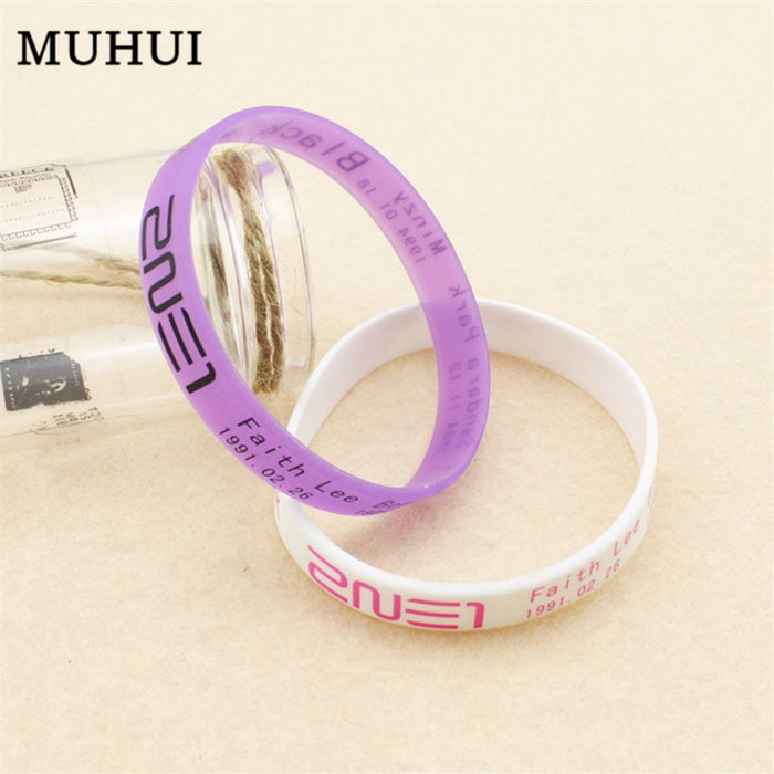 Kpop 2NE1 LOGO Candy Color Silicone Sport Bracelet Women