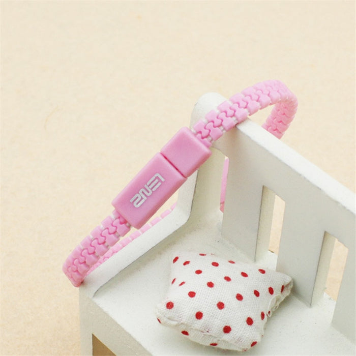 Kpop 2NE1 LOGO Zipper Bracelet For Women Office Antistress Fidget Bracelet Femme Jewelry Friends Gift Pulseras