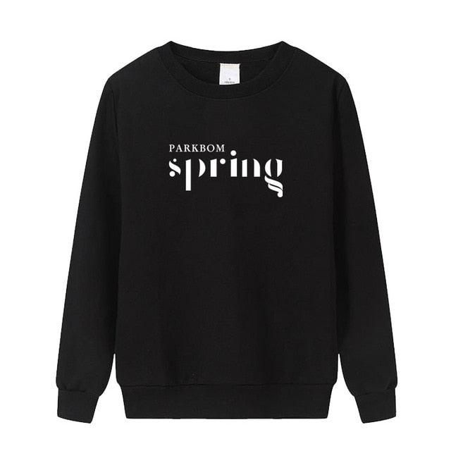 Kpop 2ne1 parkbom spring album round neck thin hoodies unisex