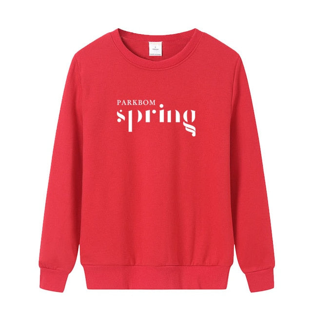 Kpop 2ne1 parkbom spring album round neck thin hoodies unisex
