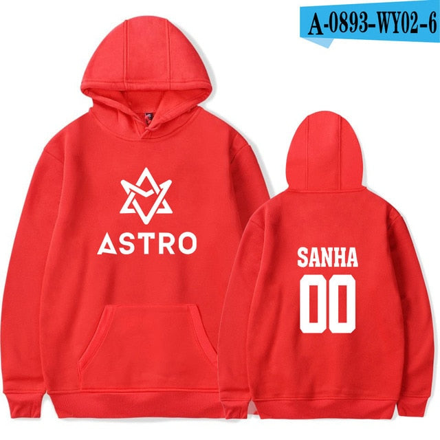 Kpop ASTRO STAR Group Printed Hoodies Moletom Harajuku Sweatshirt Casual Pullover Hoodie Streetwear Jacket Men/Women Clothing