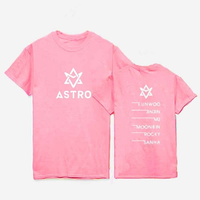 Kpop ASTRO Same Cotton Tshirt Tee MJ JINJIN ROCKY Short Sleeve Fashion Unisex Summer Tops