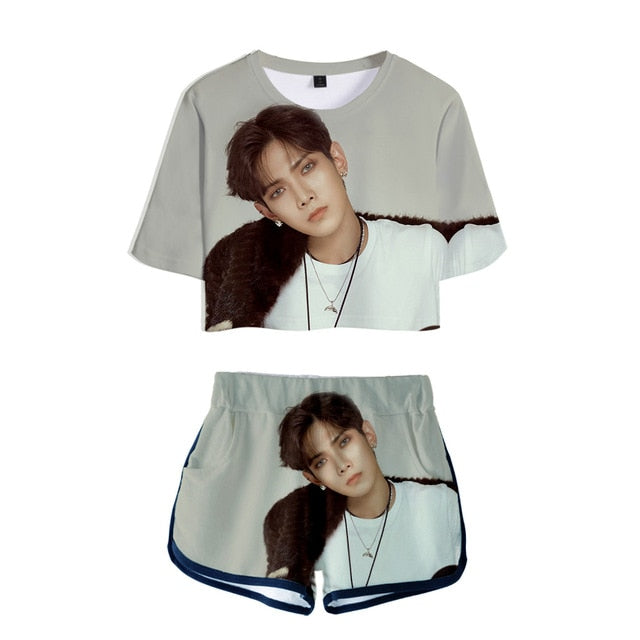 Kpop ATEEZ Idol Photo Gym  Shorts  Hongjoong Seonghwa Yunho Yeosang San Mingi Wooyoung Jongho - Kpopshop