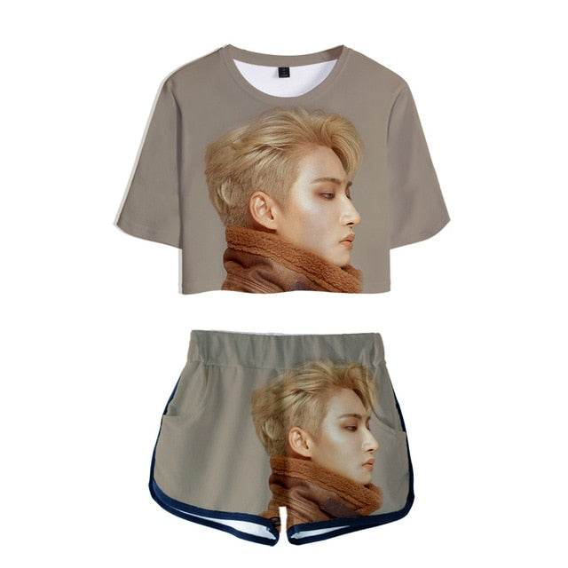 Kpop ATEEZ Idol Photo Gym  Shorts  Hongjoong Seonghwa Yunho Yeosang San Mingi Wooyoung Jongho - Kpopshop