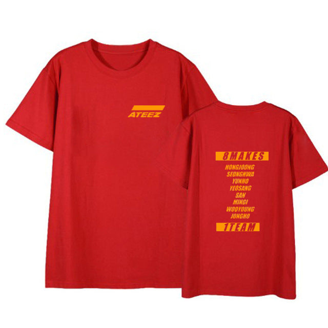 Kpop ATEEZ Korean Team Album Shirts Loose Tops T-shirt DX909 - Kpopshop