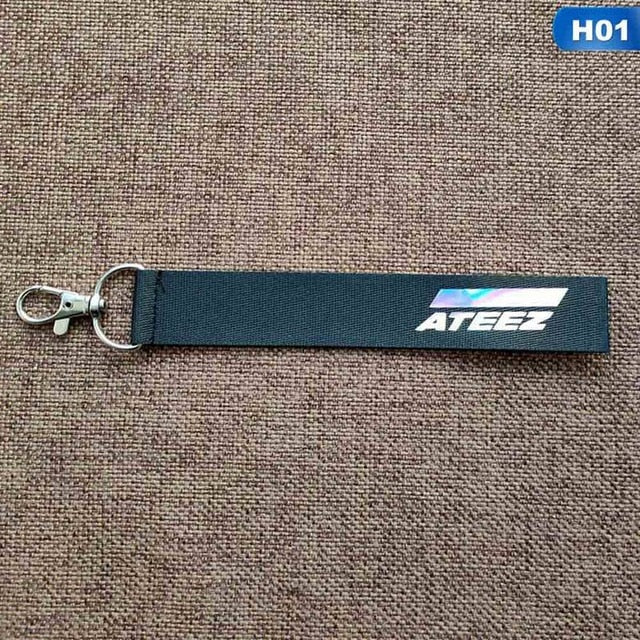 Kpop ATEEZ Member Laser Lanyard Keychain Mobile Phone Hang Rope Key Chains Keyring Kpop ATEEZ Pendant High Quality New Arrivals