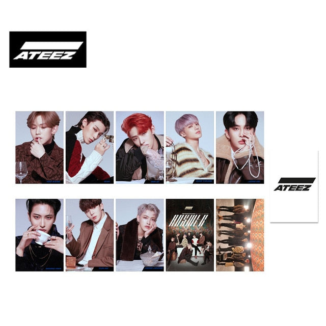 Kpop ATEEZ Photocard Album Series Double Side HD photo Round corner Photo Card High quality