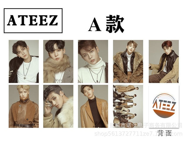 Kpop ATEEZ Photocard Album Series Double Side HD photo Round corner Photo Card High quality