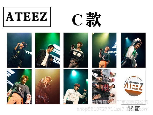 Kpop ATEEZ Photocard Album Series Double Side HD photo Round corner Photo Card High quality
