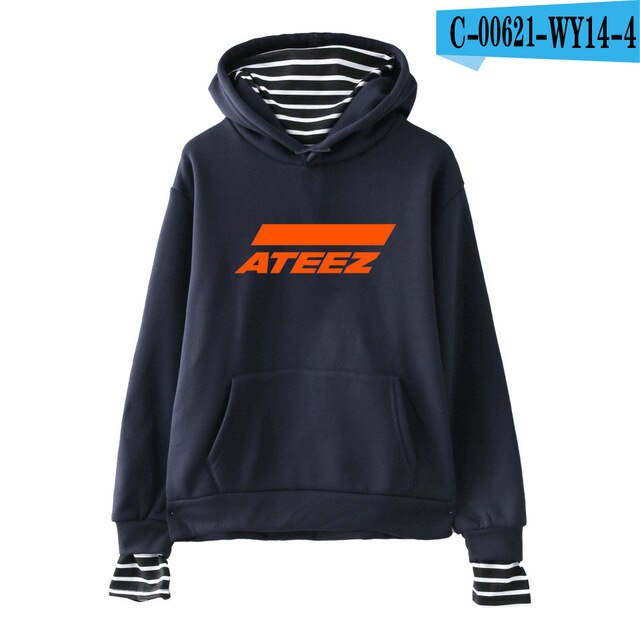 Kpop ATEEZ Fake Two Pieces Women Sweatshirt tshirts Hongjoong Seonghwa Yunho Yeosang San Mingi Wooyoung Jongho - Kpopshop