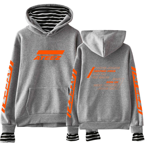 Kpop ATEEZ Fake Two Pieces Women Sweatshirt tshirts Hongjoong Seonghwa Yunho Yeosang San Mingi Wooyoung Jongho - Kpopshop