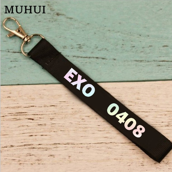 Kpop EXO Album Nylon KeyChain Discoloration Name Key Chain Car Jewelry