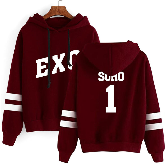 Kpop EXO Sweatshirt Women Chanyeol Casual Tracksuit Loose Hoodie Sweatshirt Korean Style Loose Sweatshirts Soft Simple