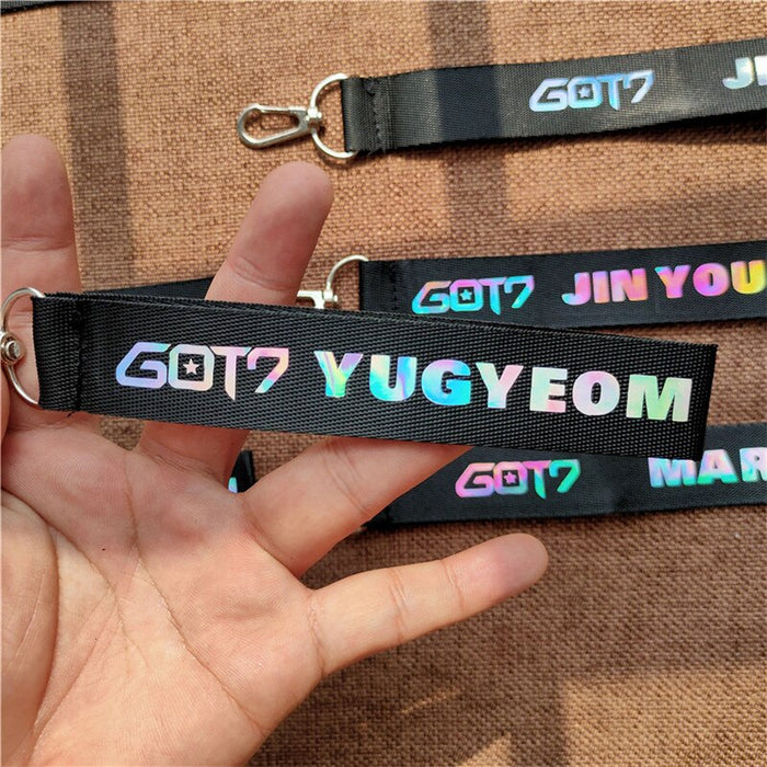 Kpop GOT7 Album Laser JB MARK JR Keyring Mobile Phone Strap Lanyard Pendant For Fans Collection OD102