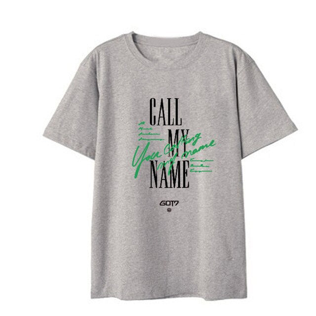 Kpop GOT7 Fashion Call My Name Album Shirts Hip Hop Streetwear Loose Clothes Tshirt T Shirt Short Sleeve Tops T-shirt - Kpopshop