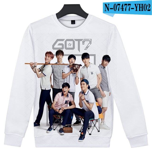 Kpop GOT7 Good Quality 3D Printed Trendy O-Neck Sweatshirt Women/Men Long Sleeve Sweatshirts Casual Harajuku Streetwear Clothes