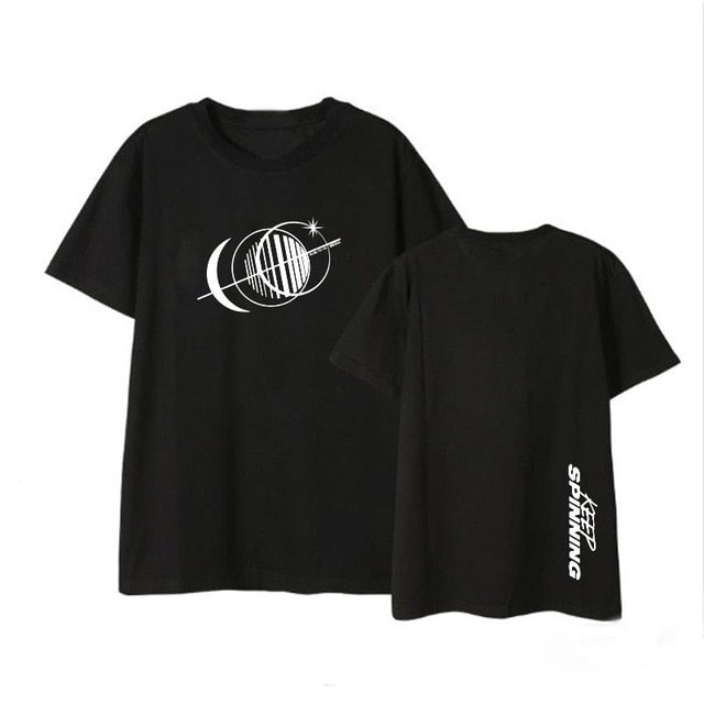 Kpop GOT7 KEEP SPINNING Album Shirts Hip Hop Casual Loose Clothes Tshirt T Shirt Short Sleeve Tops T-shirt DX1095