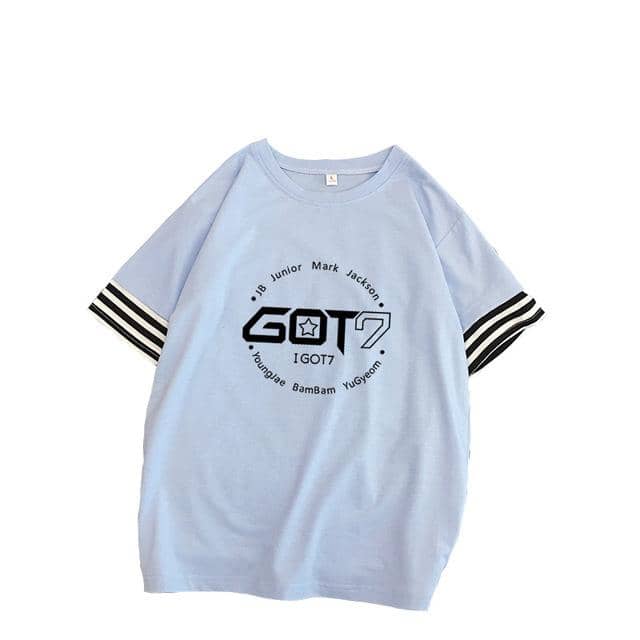 Kpop Newest Kpop GOT7 splice stripe Women T shirts New wild student tops korean Summer Short Sleeve T-shirt female loose casual Tee shirt that you'll fall in love with. At an affordable price at KPOPSHOP, We sell a variety of Kpop GOT7 splice stripe Women T shirts New wild student tops korean Summer Short Sleeve T-shirt female loose casual Tee shirt with Free Shipping.