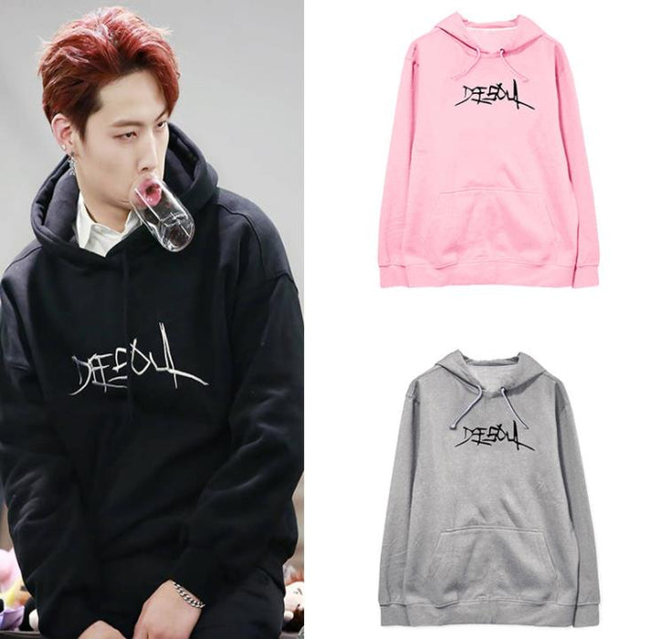 Kpop Got7 Jb Nickname Defsoul Unique Letters Printing Kpop Hoodies for Men Women Fashion Unisex Pullover Fleece/thin Sweatshirt