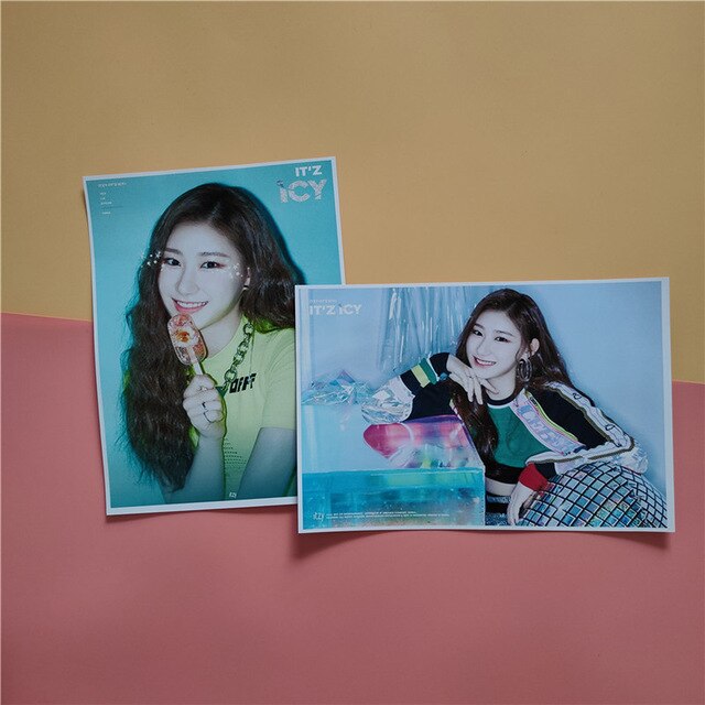 Kpop ITZY New Album ICY Clear HD Printing Wall Photo Poster Stickers Yeji Lia Ryujin Yuna Self-adhesive Pictorial Fans Gifts