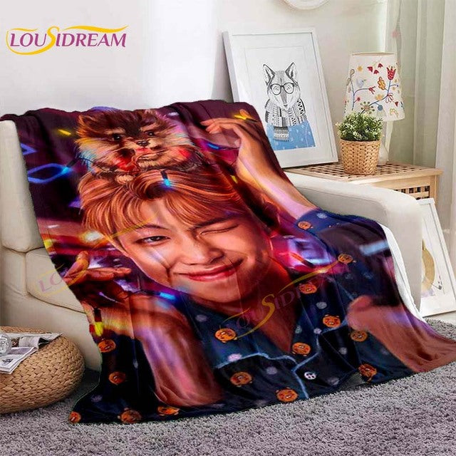 Kpop Bangtan Boys Stray Kids Blanket IDOL Fanart Blanket for Home Sofa Picnic Travel