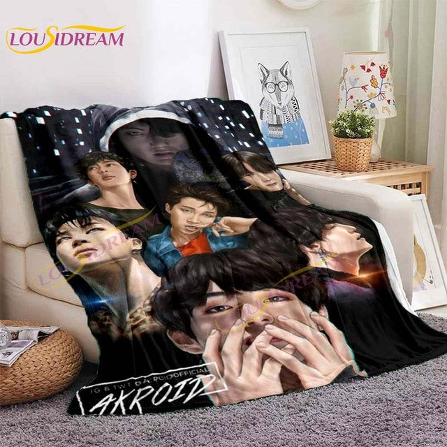 Kpop Bangtan Boys Stray Kids Blanket IDOL Fanart Blanket for Home Sofa Picnic Travel