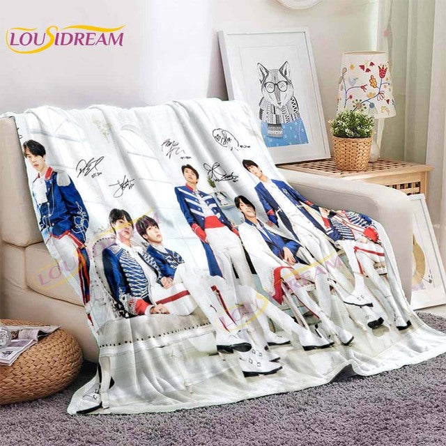 Kpop Bangtan Boys Stray Kids Blanket IDOL Fanart Blanket for Home Sofa Picnic Travel