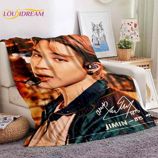 Kpop Bangtan Boys Stray Kids Blanket IDOL Fanart Blanket for Home Sofa Picnic Travel