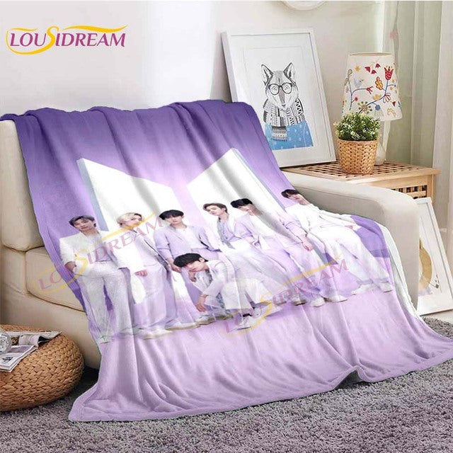 Kpop Bangtan Boys Stray Kids Blanket IDOL Fanart Blanket for Home Sofa Picnic Travel